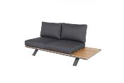 Canapé d'angle d'extérieur en aluminium et en bois d'acacia - ALVY