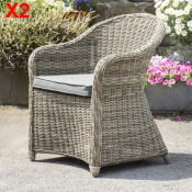 Chaise rsine tresse ronde CLEA - lot de 2