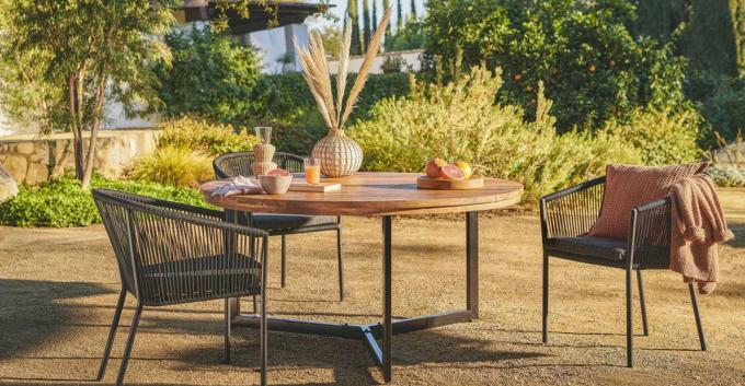 Fauteuils de restaurant extérieur en aluminium et corde - SARIGO
