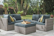 Salon de jardin modulable rsine tresse demi-ronde - GAA