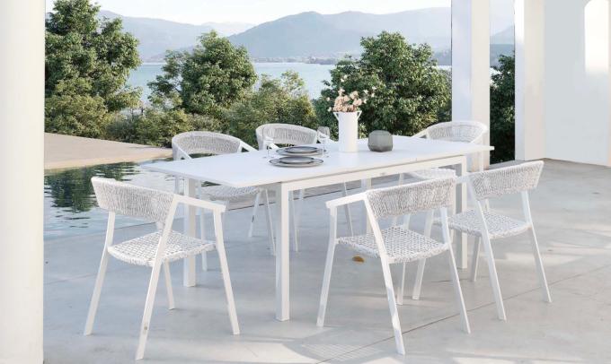 Table extensible en aluminium blanc - LOU MINI