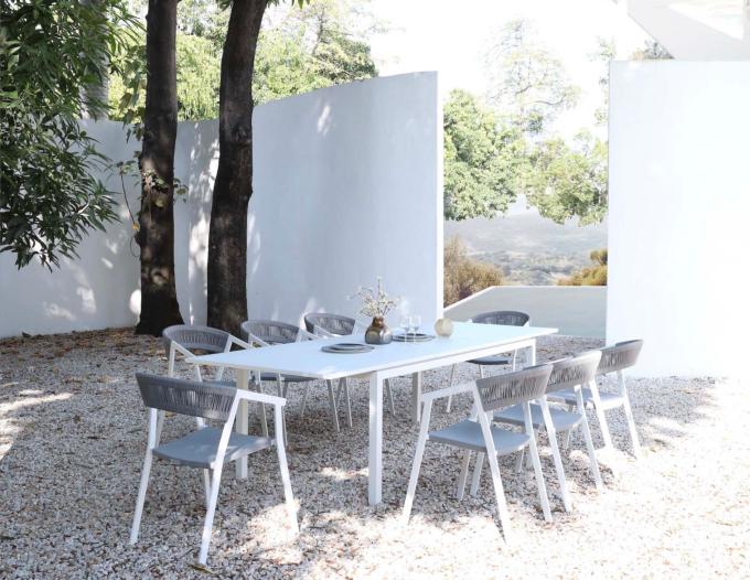 Table extensible 200-280 cm en aluminium blanc - LOU