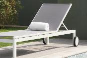 Duo de bains de soleil en aluminium + table basse - SULLY