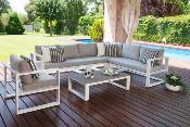 Fauteuil d'angle de jardin en aluminium - BELLY