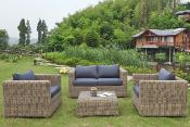 Salon de jardin résine tressée ronde - AUREA OSIER