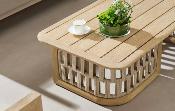 Mobilier de jardin luxe en teck et en corde 5 places  - PALMA