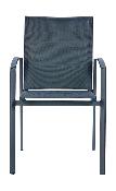 Fauteuil empilable en aluminium rembourré - TOMY (lot de 6)