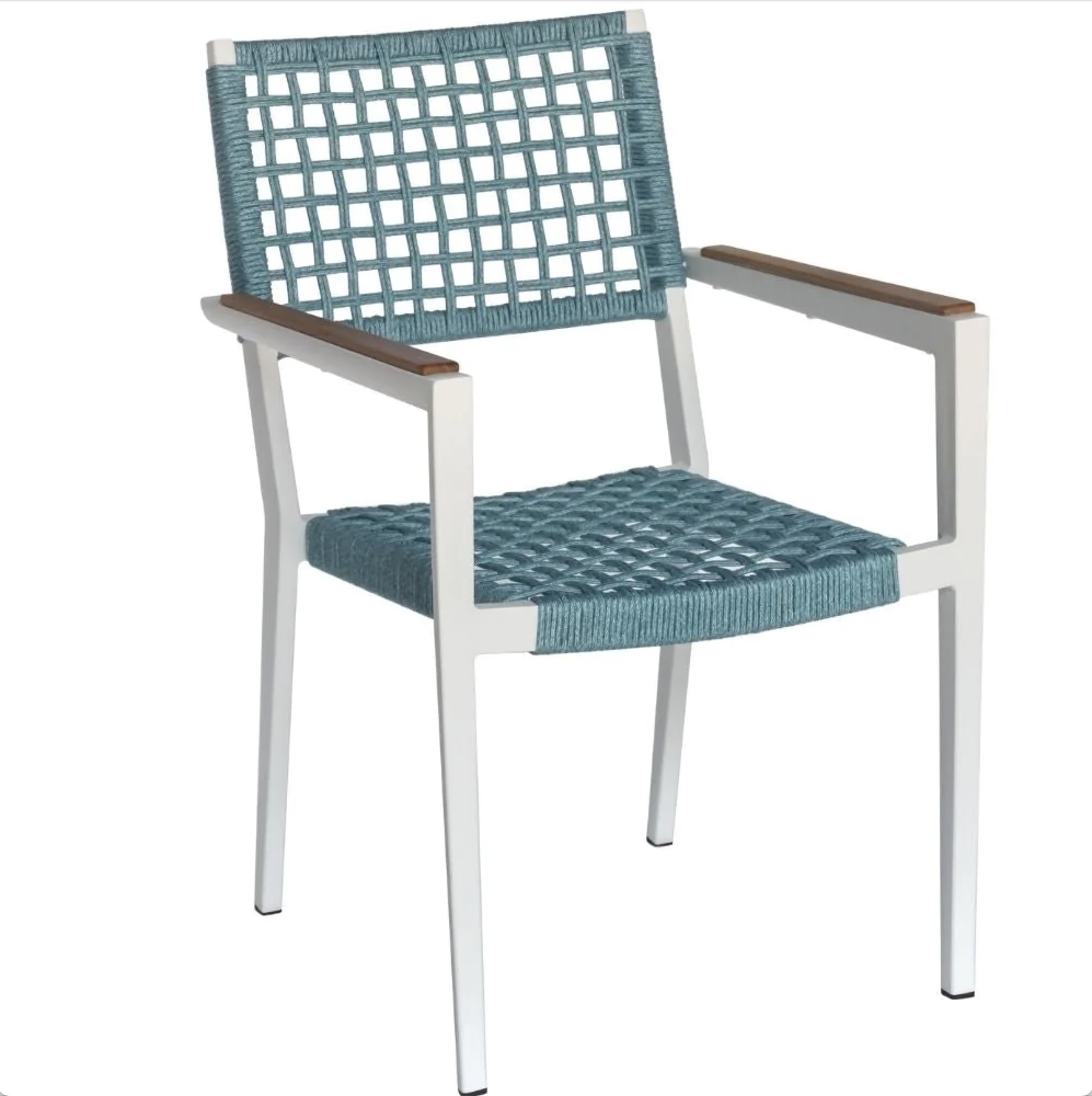 Chaise de jardin extérieur aluminium et corde bleu - CHAMPION BLEU