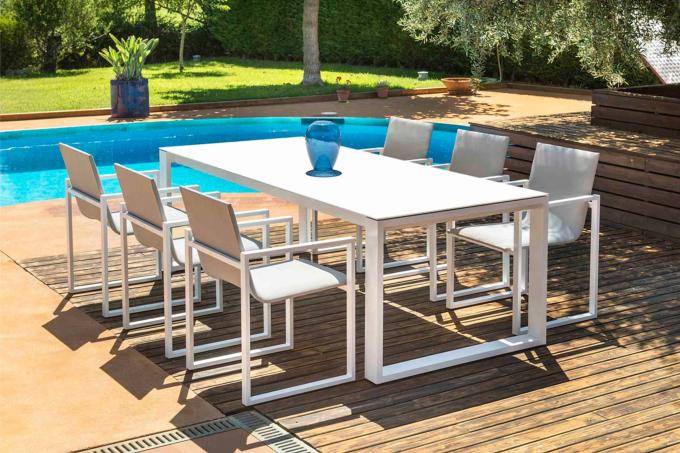 Ensemble repas de jardin en aluminium  haut de gamme 6 places - FERMO