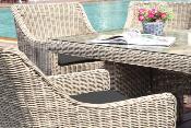 Table et fauteuils de jardin résine tressée - HAILEY OSIER