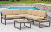 Salon de jardin en aluminium et polywood - GIPSY GRIS