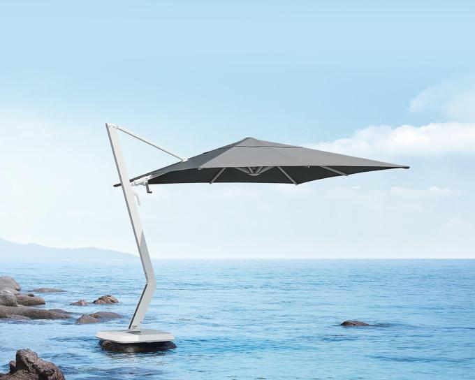 Parasol luxe déporté 3 x 3 m gris - AILY design by Pininfarina