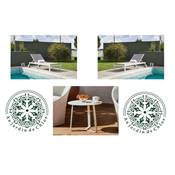 Duo de bains de soleil en aluminium + table basse - SULLY