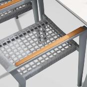 Chaises de jardin en aluminium et corde - CHAMPION GRIS