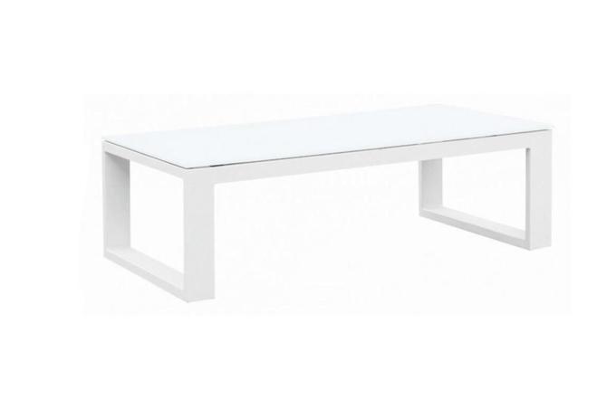 Table basse de jardin blanche en aluminium - BELLY