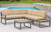 Salon de jardin en aluminium et polywood - GIPSY GRIS