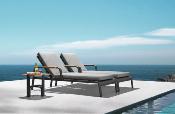 Bain de soleil en aluminium et en teck design - VISCOUNTI