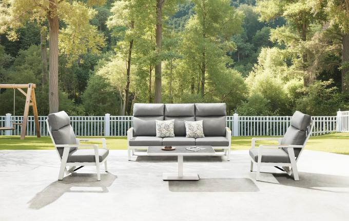 Salon de jardin aluminium dossier inclinable - MARIUS