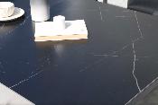 Table de jardin en aluminium - FERMO noir avec plateau en céramique 200CM