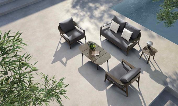 Mobilier de jardin de luxe design en teck massif 4 places  - COME