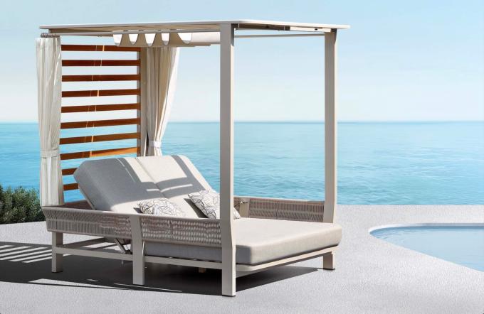 Lit de piscine double en aluminium et corde - OLBY BED