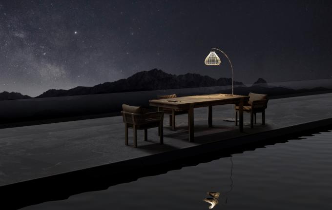 Lampe design extérieur en aluminium  - APOLLO BEIGE