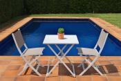 Table pliante en aluminium avec chaises - ROSY