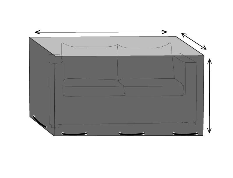 Housse de protection pour canapé/banc 2 places (160 x 60 x 80 > 60 cm)