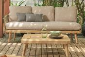 Salon de jardin design en corde tressée et bois d'acacia - FIDJI