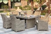 Table et fauteuils de jardin résine tressée - HAILEY OSIER
