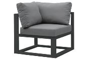 Fauteuil d'angle de jardin en aluminium - BELLY NOIR