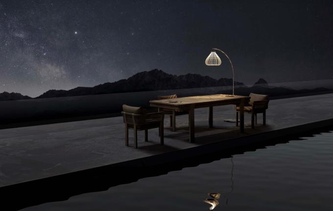 Lampe design extérieur en aluminium  - APOLLO BEIGE