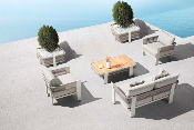 Canap de jardin design en aluminium et corde 4places - OLBY 