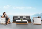 Salon de jardin en aluminium luxe tissu sunbrella - HITTY COOL