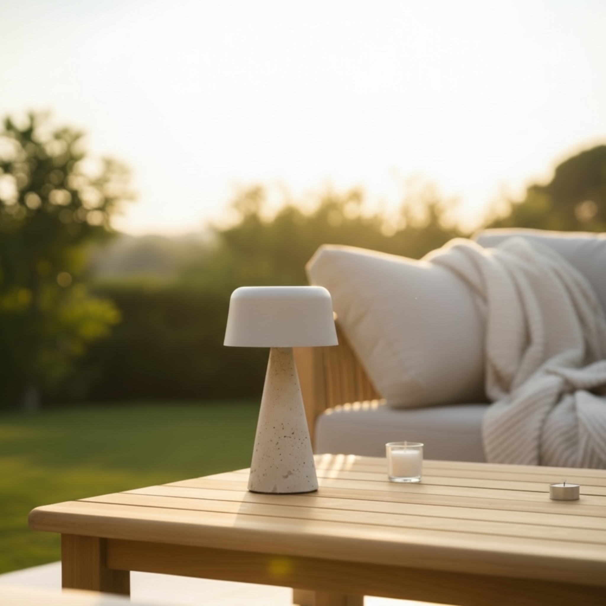 Lampe de jardin en travertin - Taille S - MOON