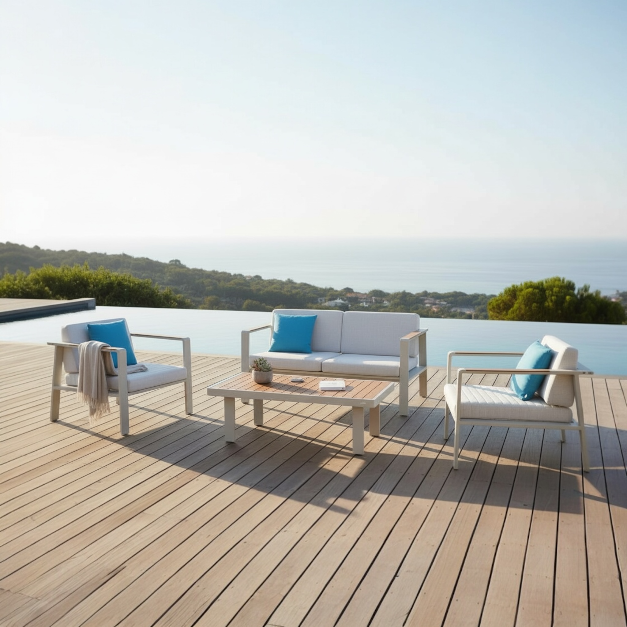 Salon de jardin en aluminium et en teck - NOFFY