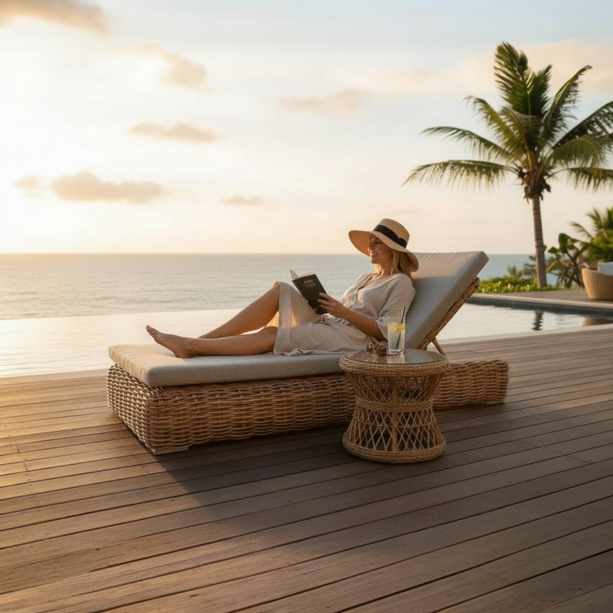 Duo de Bains de soleil résine tressée - BALI