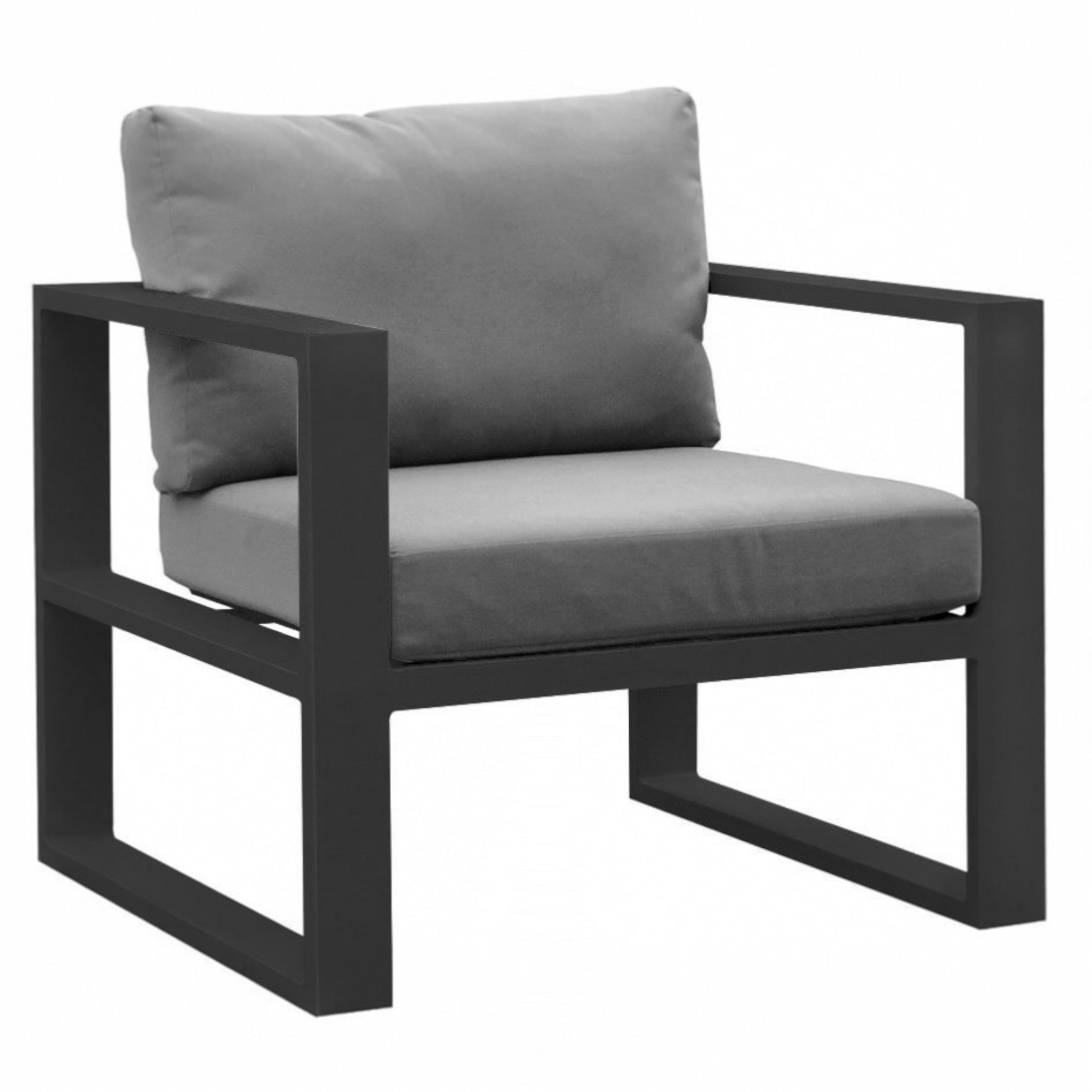 Fauteuil de jardin en aluminium - BELLY NOIR
