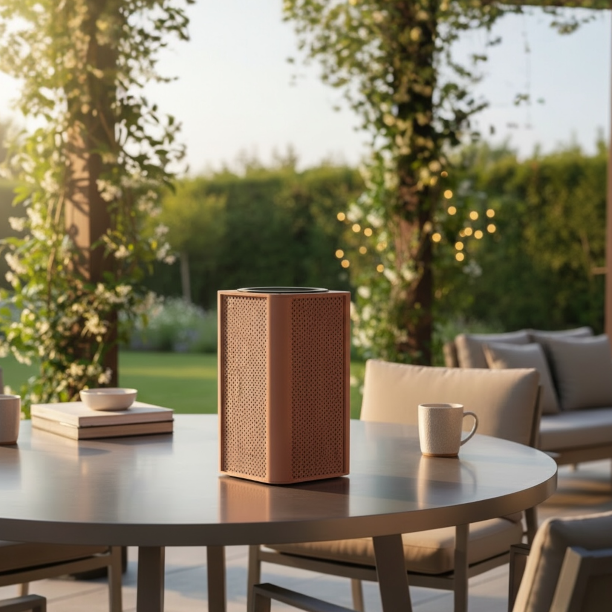 Lampe solaire d'extérieur aluminium rouge - ARLO CUBE