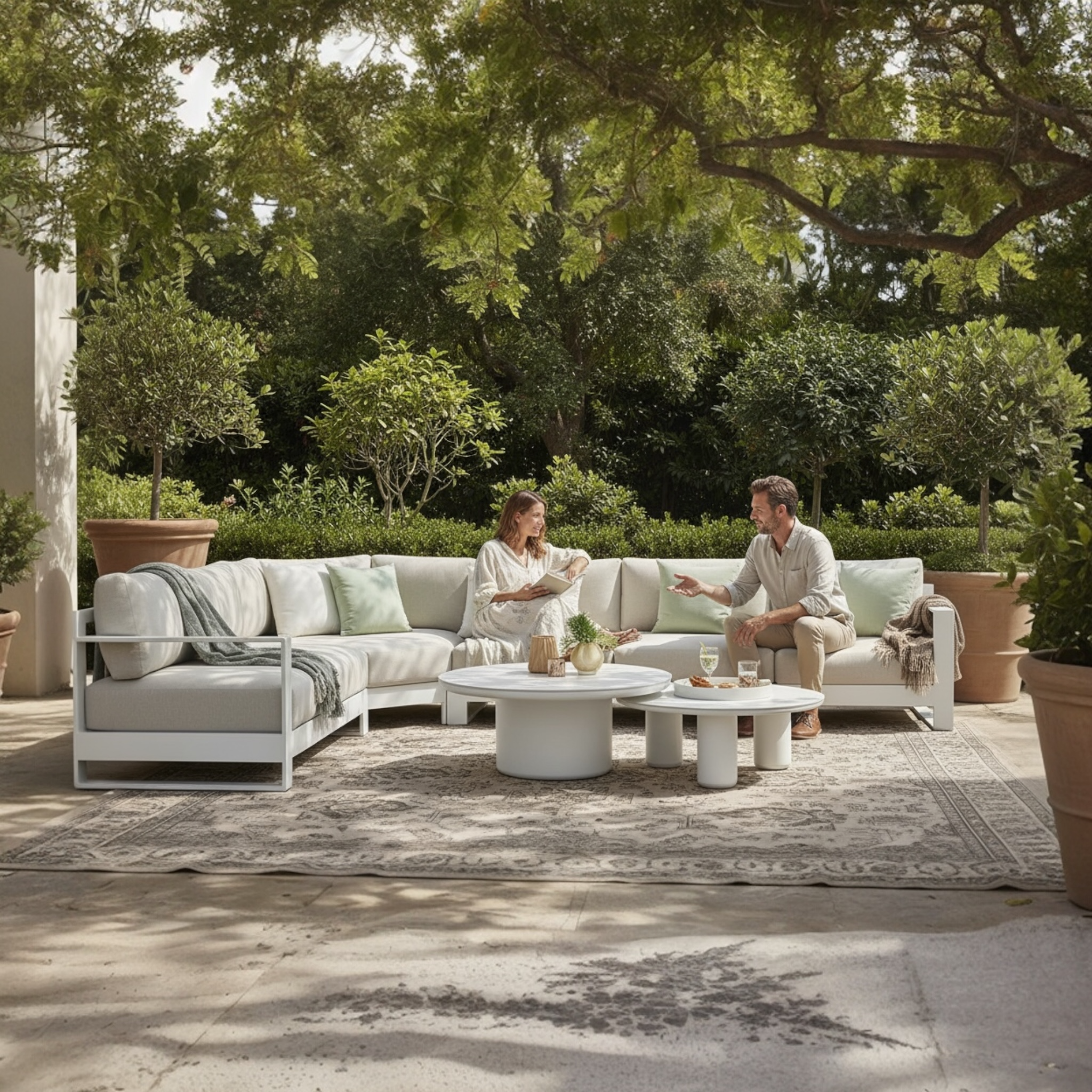 Salon de jardin design modulable aluminium haut de gamme - IRIS COSY