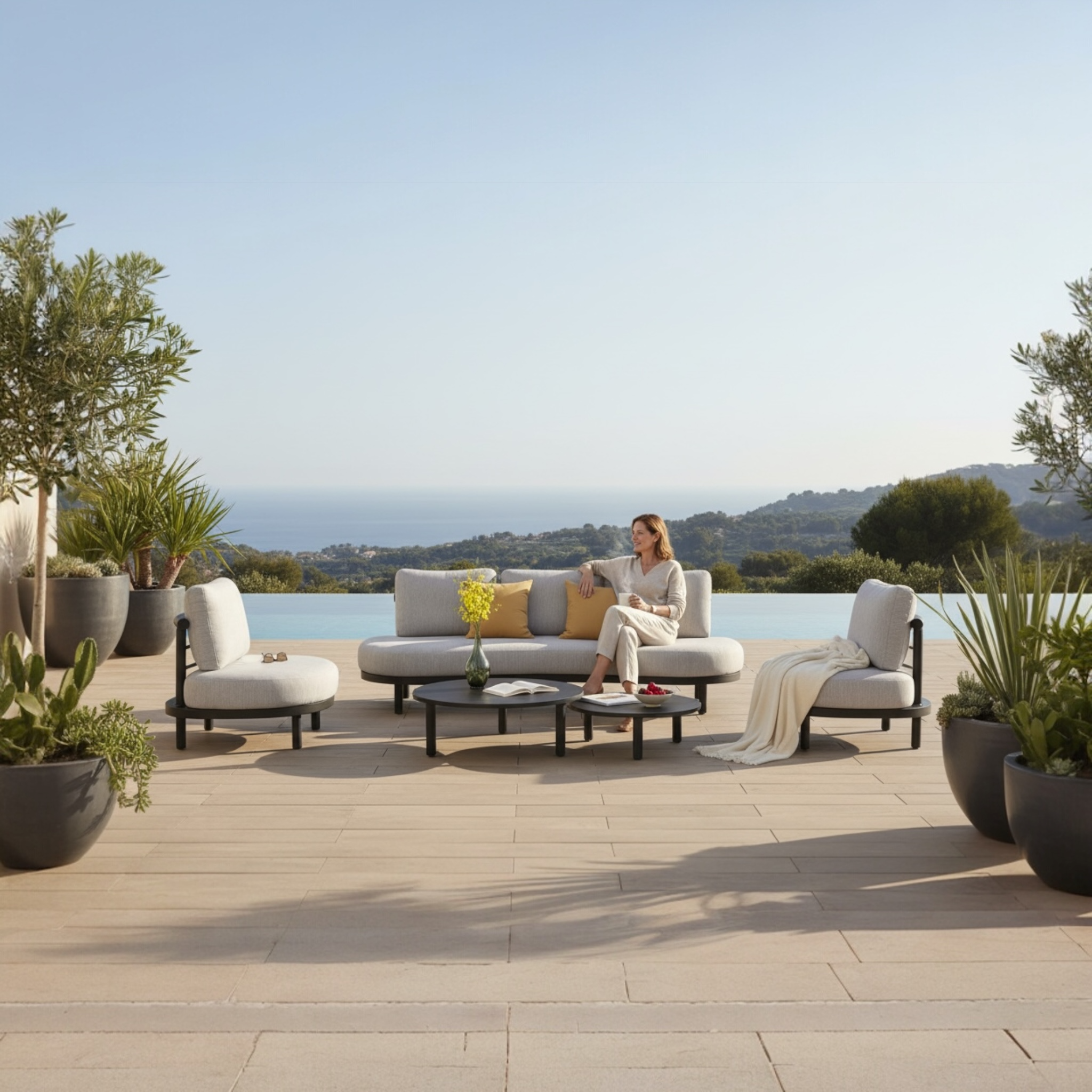 Salon bas de jardin pour terrasse ou véranda 5 place