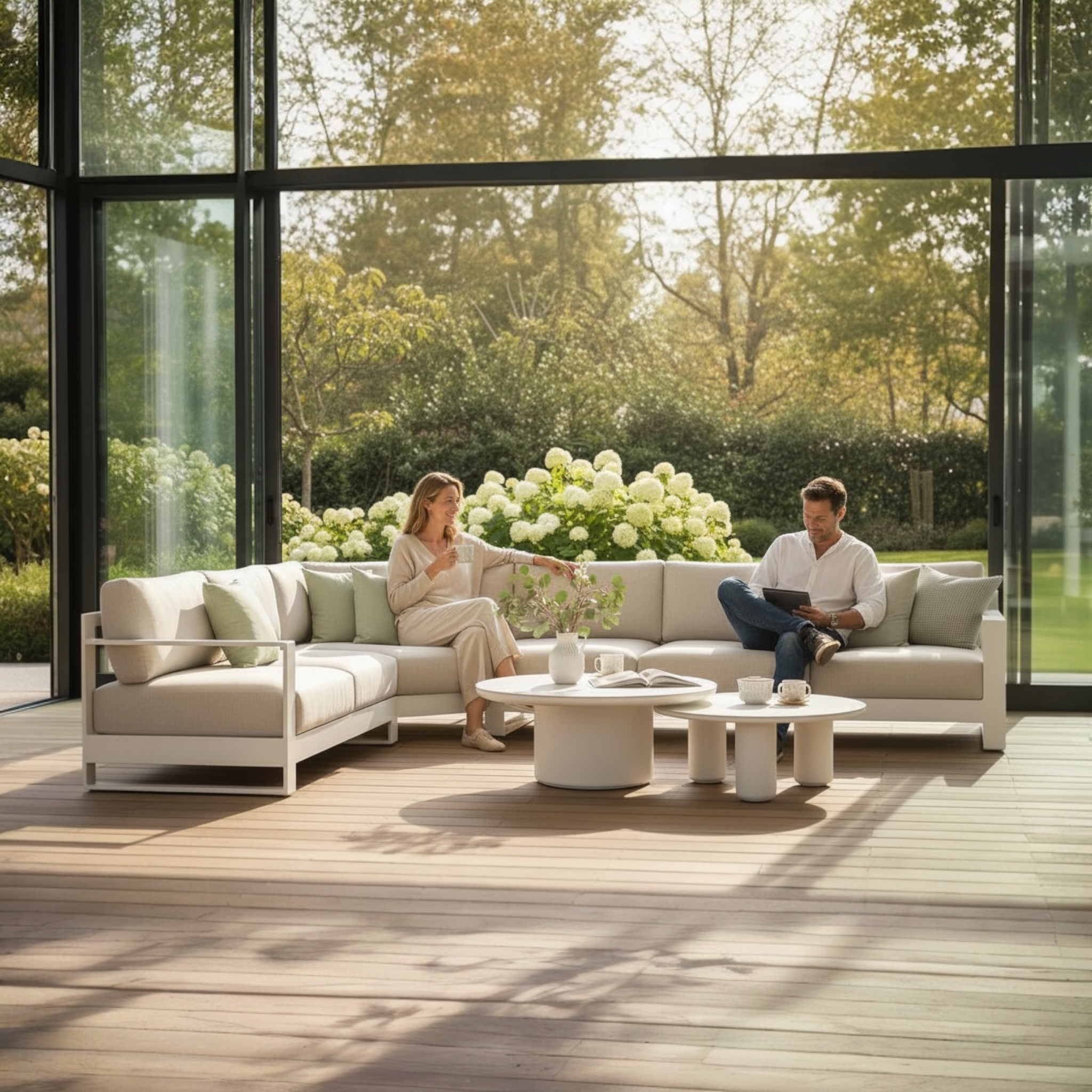 SALON DE JARDIN DESIGN HAUT DE GAMME IRIS COSY 6 PLACES