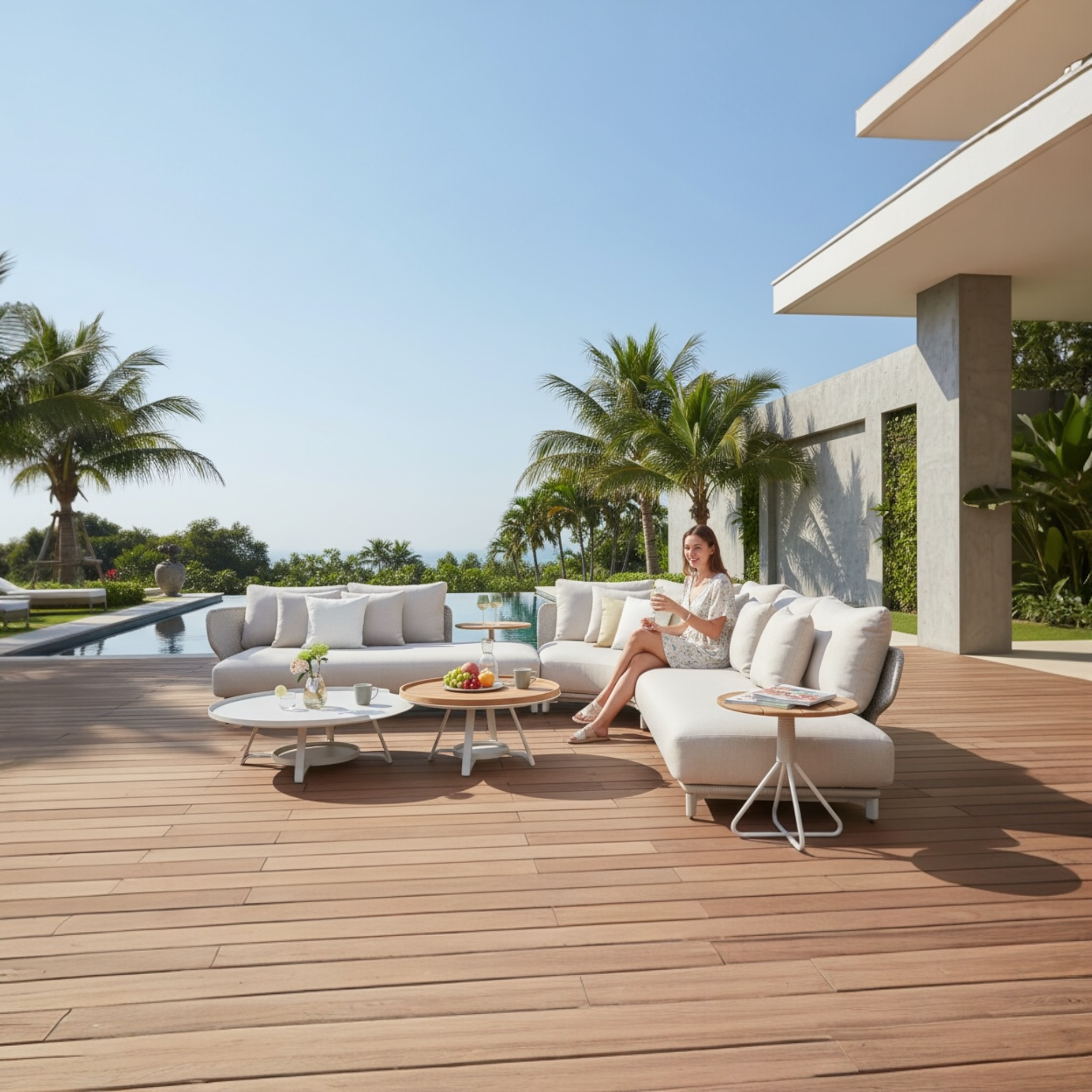 Charly Salon de jardin haute qualité avec coussin confortable