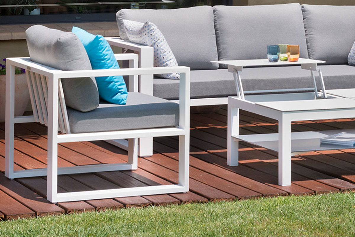 Canapé 3 places de jardin en aluminium - BELLY