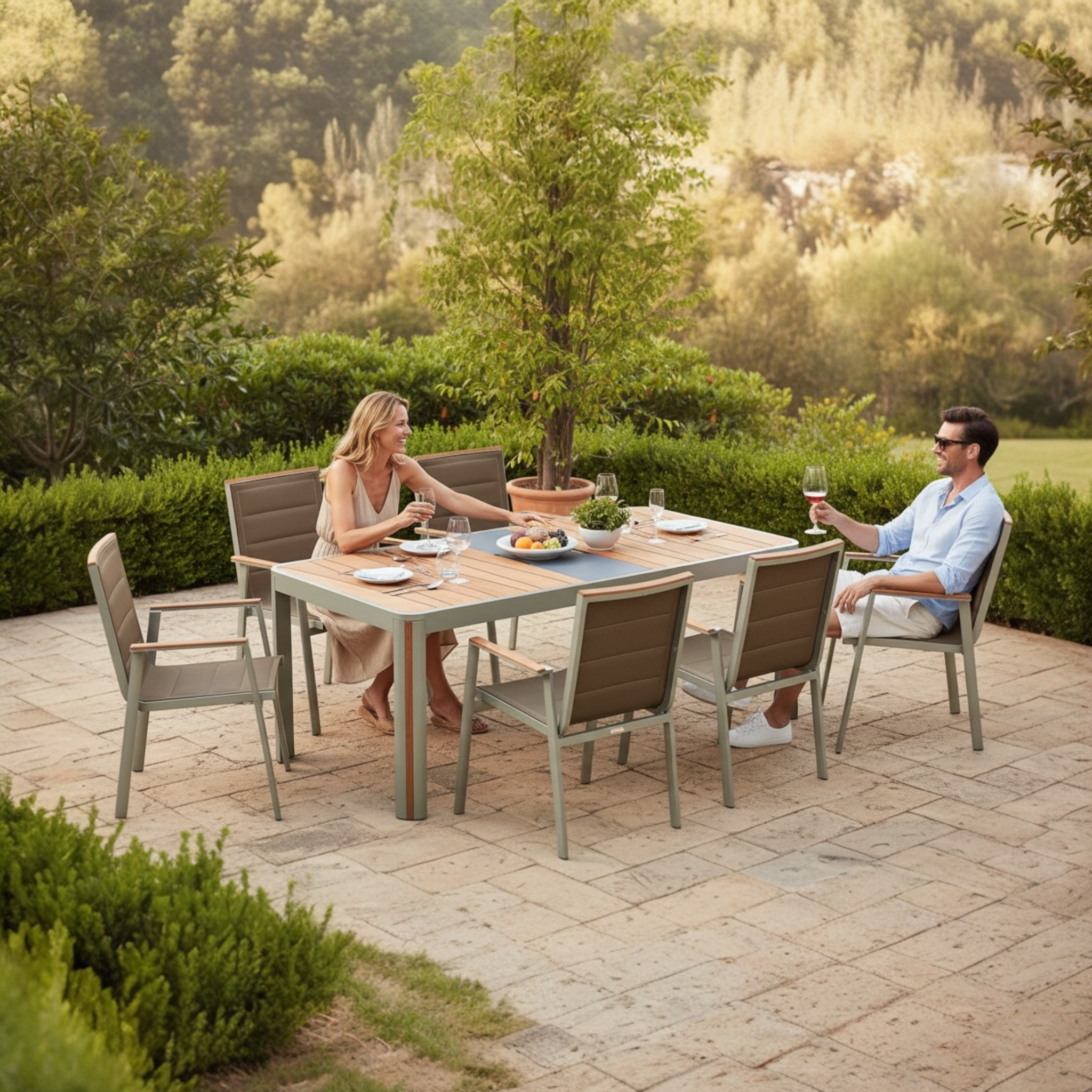 Ensemble table et fauteuil de jardin Genova