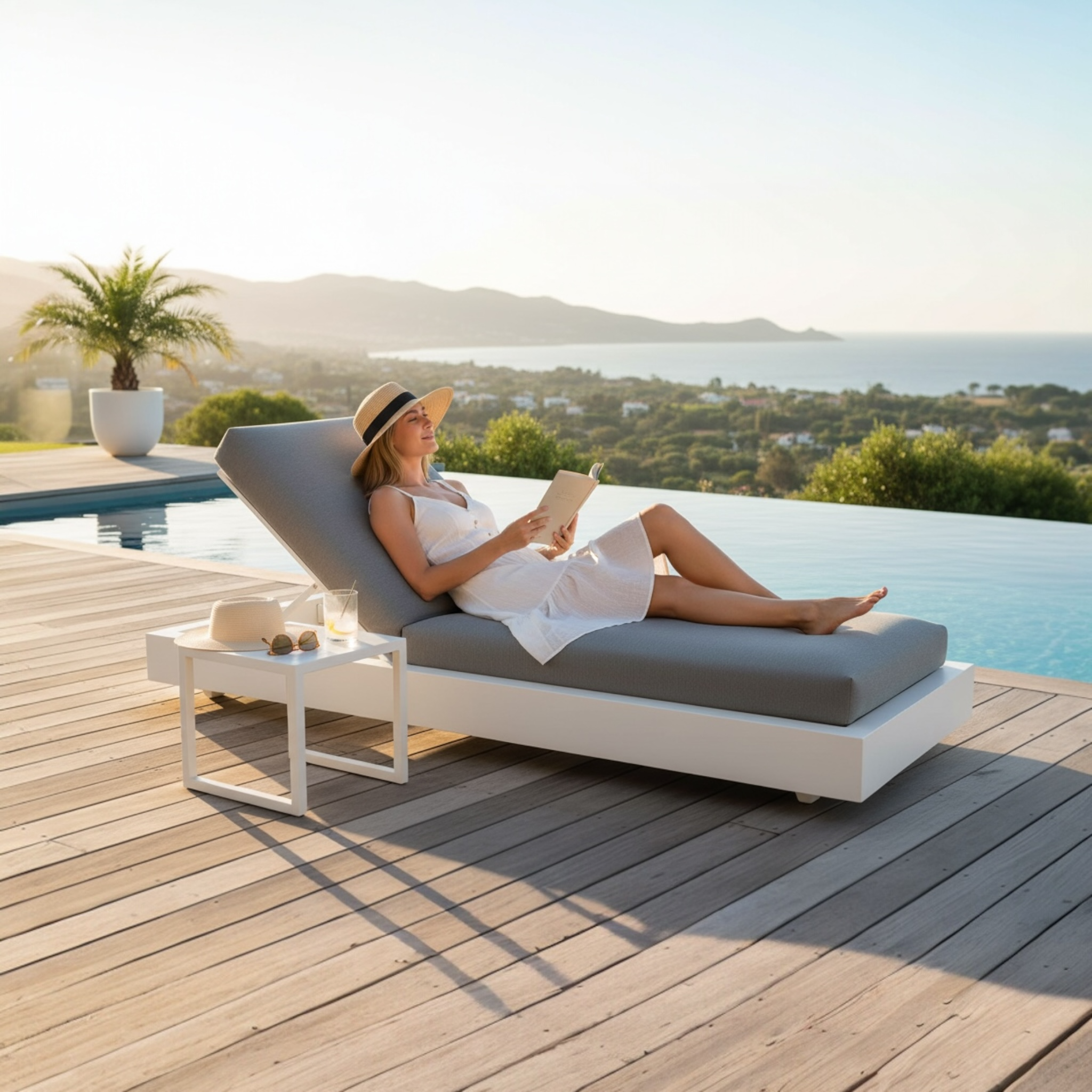 Bain de soleil luxe en aluminium - COMO BED