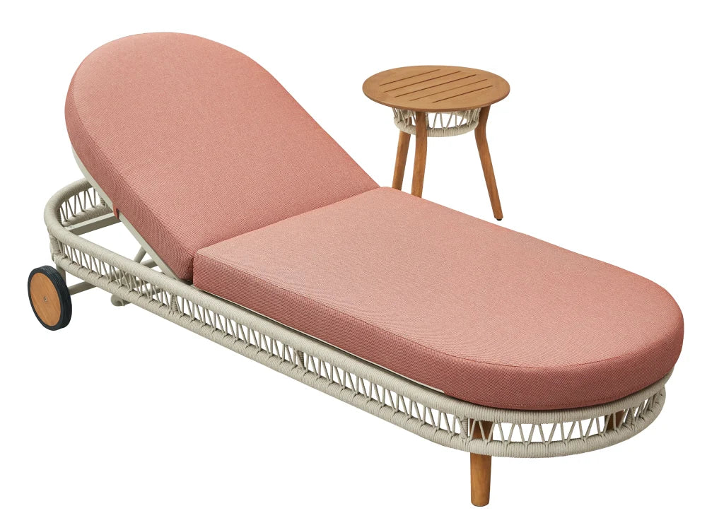 Bain de soleil design en corde coussin rose - ROSE