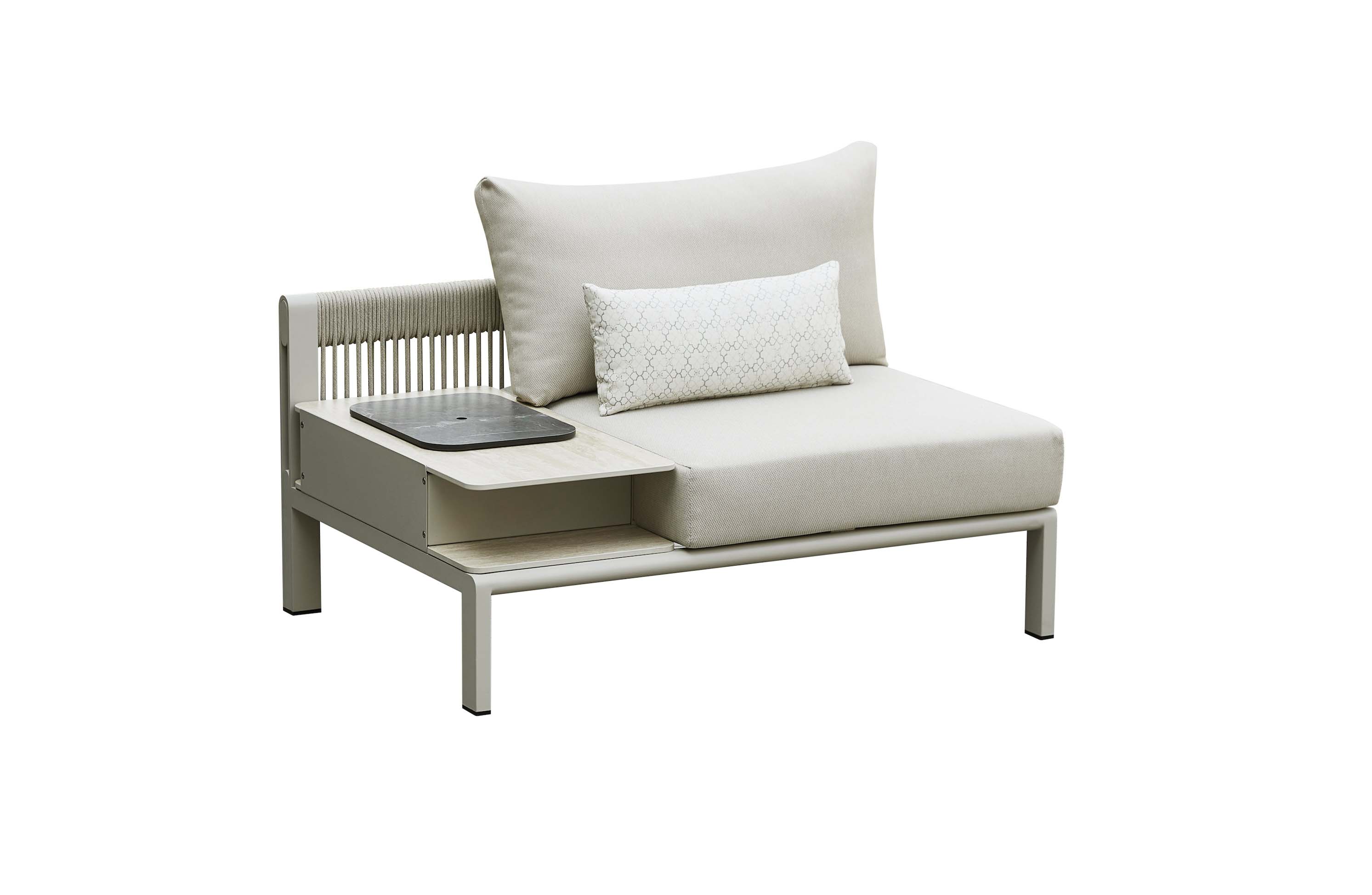 Banquette extérieur en aluminium et corde