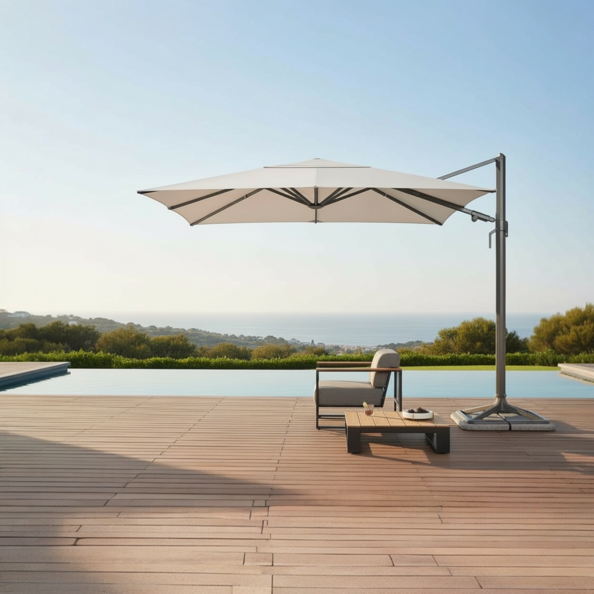 Fauteuil de jardin en aluminium et teck - SOFY