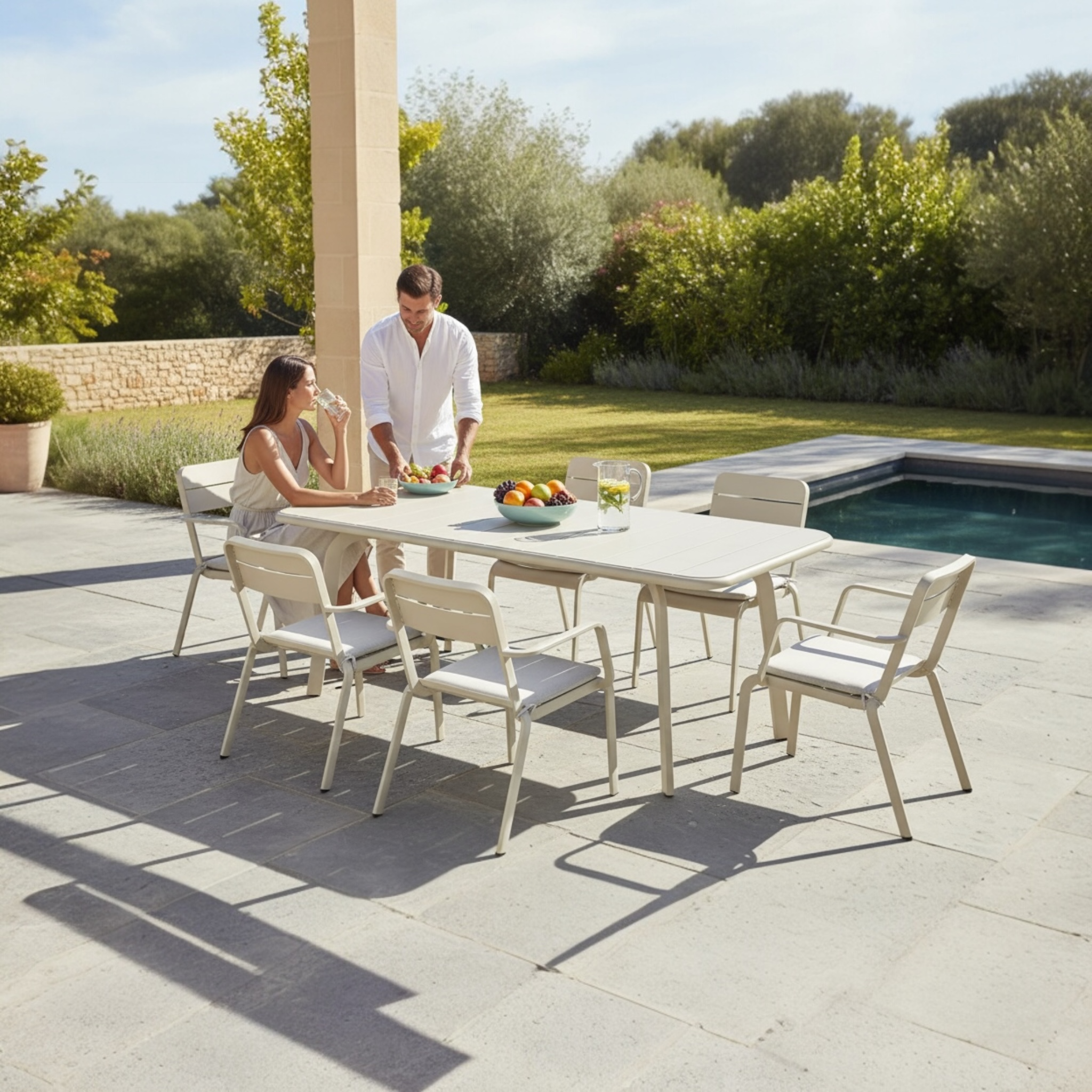 Ensemble repas extérieur en aluminium - JOY